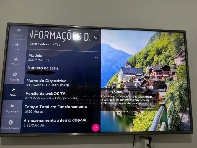 Televisão LG 50 polegadas - Smart UM7510PSB