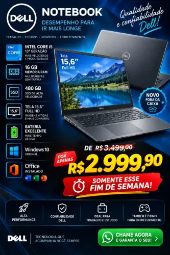 NOTEBOOKS i3, i5 e i7 ? PREÇO IMPERDÍVEL! 