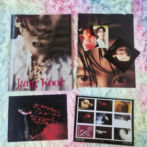 photo-folio "me, myself & jungkook" + photocards + pôster