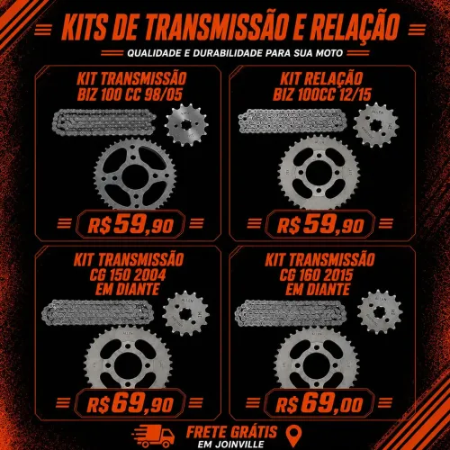 Kit relação diversas motos