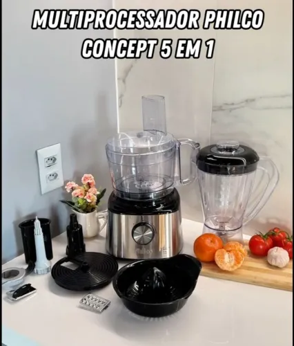Multiprocessador Philco Concept 1000W 5 Em 1 com Espremedor