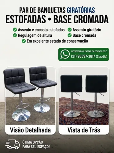 2 cadeiras para escritório. Cada uma sai a R$145
