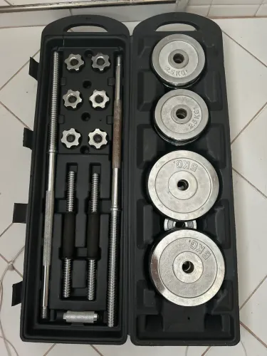 Kit Anilhas + Halteres Gallant Na Maleta Cromado