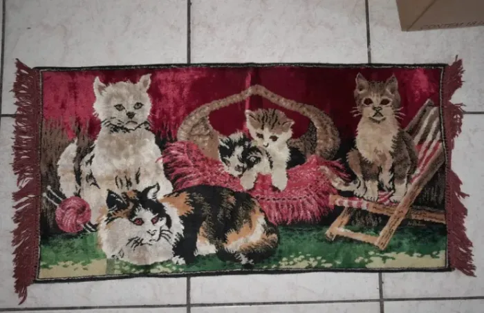 Lindo Tapete importado de gatos estilo tapete de parede