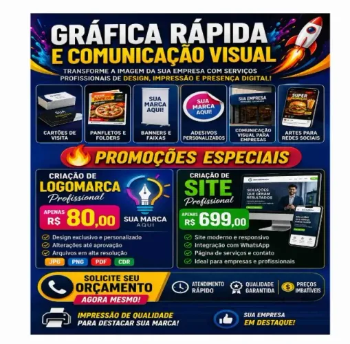 Comunicação visual e gráfica rapida ! Designer