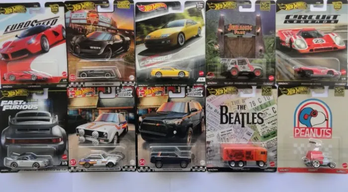 hot wheels lote 10 minis premium pneus de borracha beatles jurassic park porsche ferrari