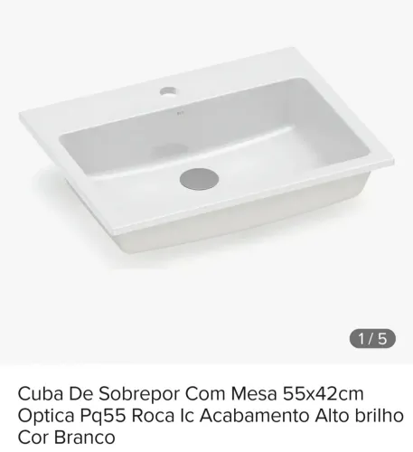 Cuba de sobrepor Roca