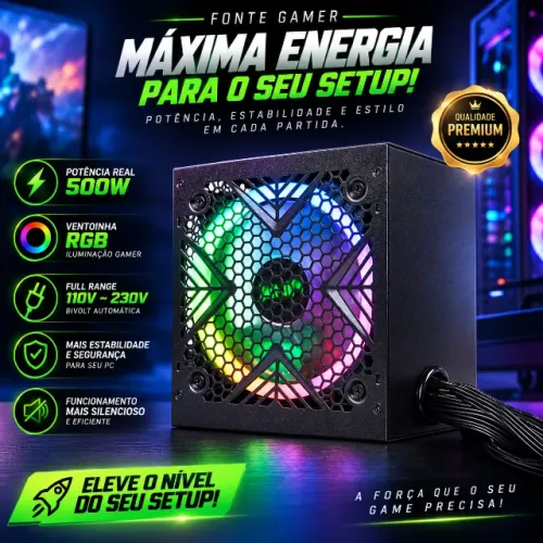 FONTE 500W VINIK DASH RGB