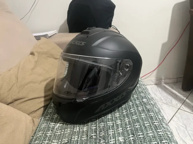 Capacete Axxis Draken Preto Fosco 63/64 com Viseira Fumê