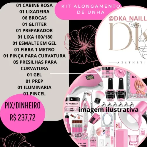 KIT ALONGAMENTO DE UNHA COMPLETO 