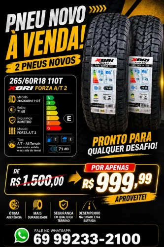 2 Pneus XBRI Forza A/T 2 - NOVOS
