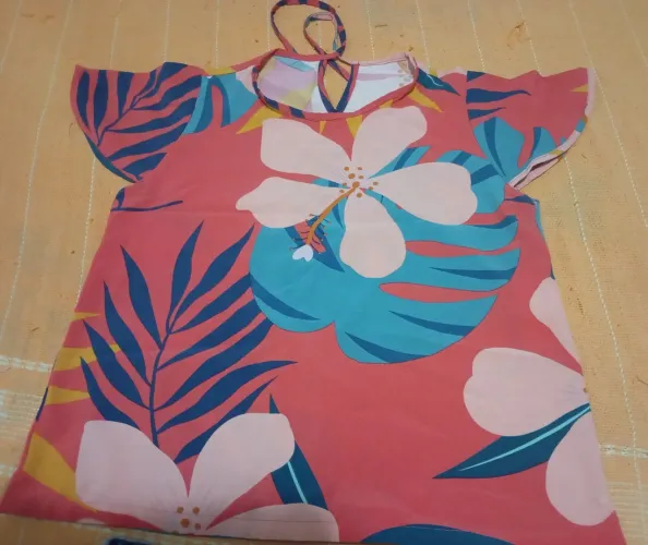 Blusa Tropical Floral Fresquinha Com Amarração