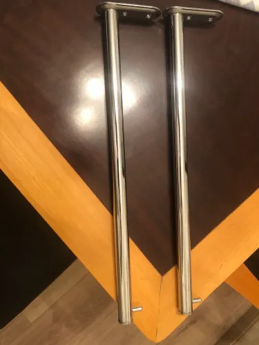 Kit 2 pcs Cabideiro/ arara de parede em aço cromado na cor prata - comprimento 40cm - n