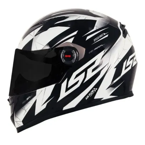 Capacete Ls2 ff358 draze preto branco
