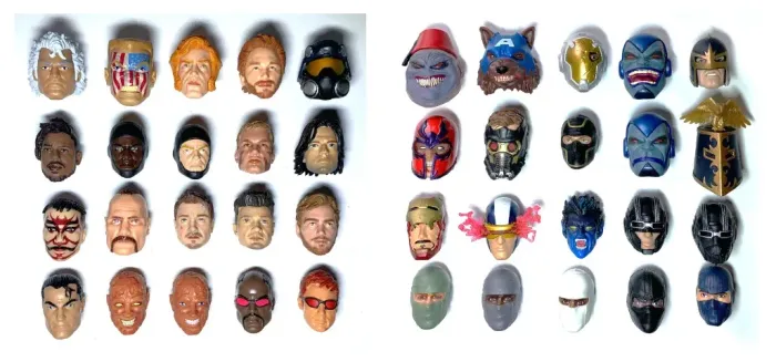 Marvel Legends, Gi Joe Classified, Valaverse Action Force e outros 1:12 heads Diversas 60