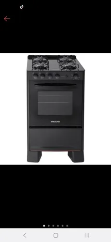 Fogão 4 Bocas Suggar Cook Glass Mesa de Vidro Preto Bivolt