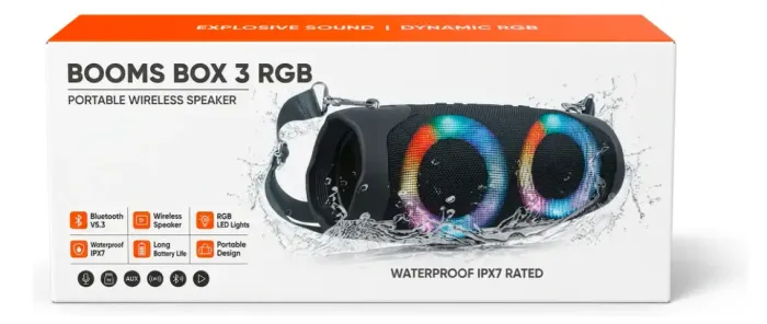Boombox 3 Rgb Bluetooth 5.3 Som Potente, Luzes 