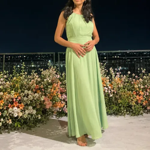 Vestido Longo Verde Menta Suave P | Madrinha | Festa