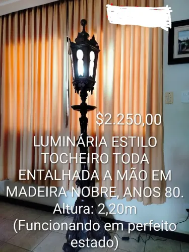 Luminária/ Tocheiro anos 80