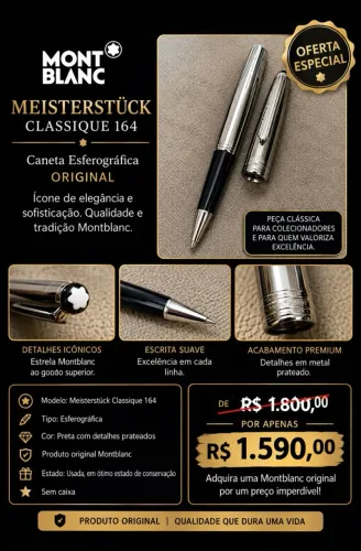 Caneta Montblanc Masterstuck $1590,00