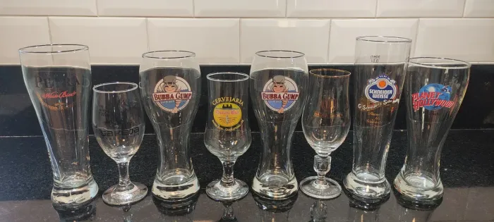 Kit Coleção 7 Copos e Taças de Cerveja / Chopp - Importados e Nacionais