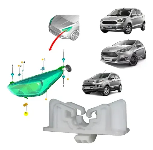 Presilha Grampo Fixacao Farol Valor Unidade New Fiesta 2010 Original Ford 
