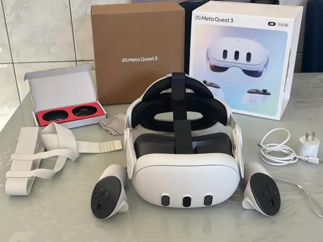 Meta Quest 3 512GB VR - Seminovo + Suporte Rígido Premium + Protetor Lente