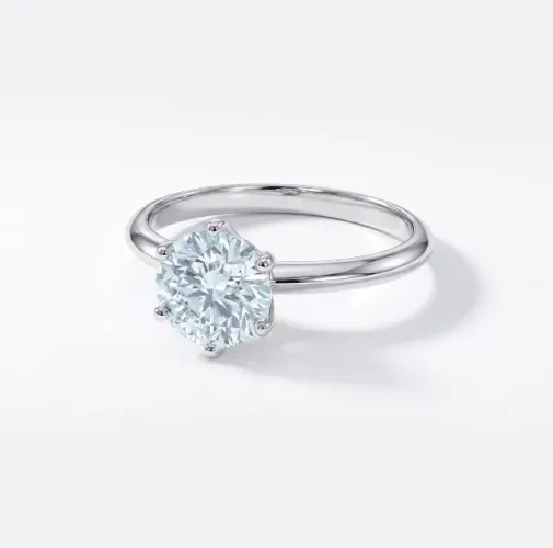 Anel Solitário Noivado Casamento Moissanite Prata 2 Quilates (2 CT)