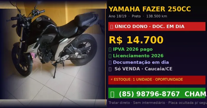 Moto fazer 250cc