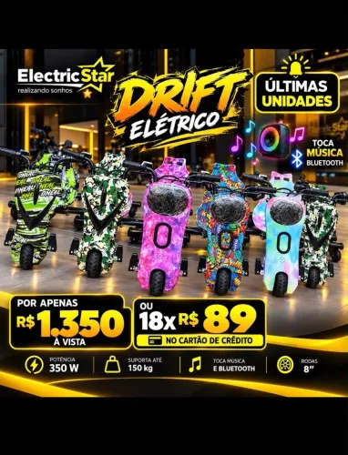 Triciclo elétrico infantil Drift 350W