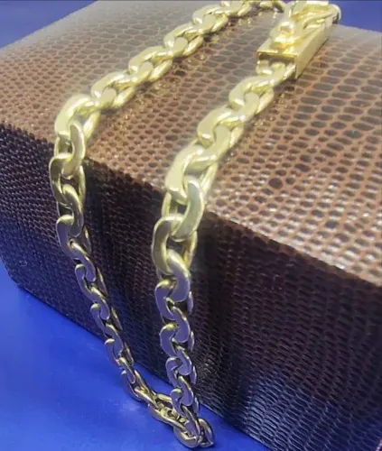 Pulseira Direito Esquerdo Ouro 18 Kilates Peso 8 Gramas 22 Cm 5 mm Oco
