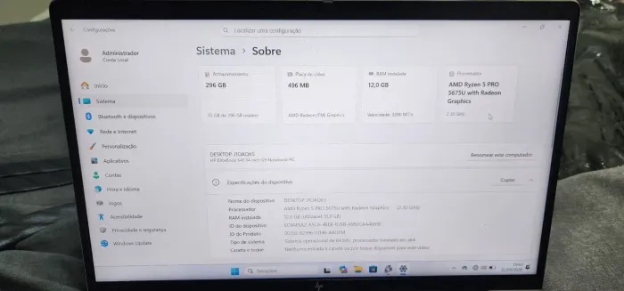Notebook HP EliteBook 645 G9 | Ryzen 5 PRO | 12GB RAM