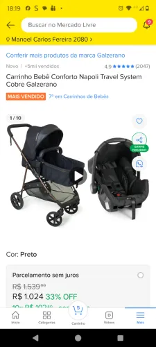 Carrinho mais bebê confirmado