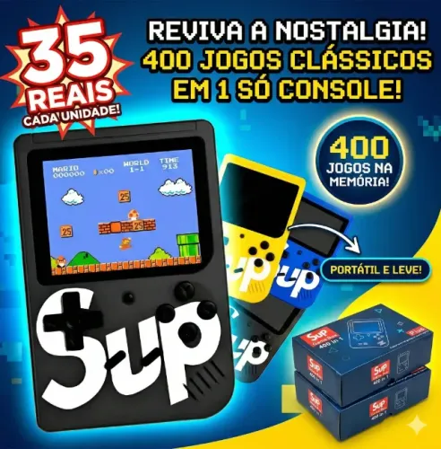Mini Game Retro SUP - 400 Jogos Clássicos em 1 só Console!