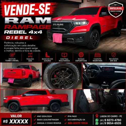 Ram Rampage Rebel 2.0 TB CD 4X4 Diesel Aut. 2024