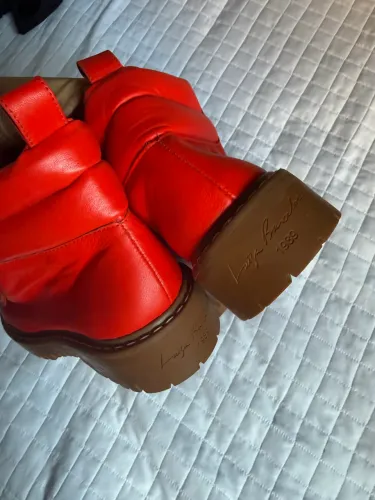 Bota de couro luiza Barcelos nova vermelha 34 
