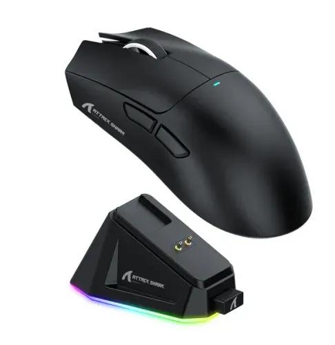 Mouse Gamer X11 Attack Shark Tri Mode 22000dpi Paw3311 Dock Cor Preto
