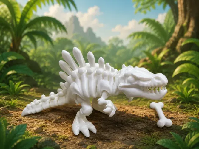 Epinossauro Articulado 3D Branco