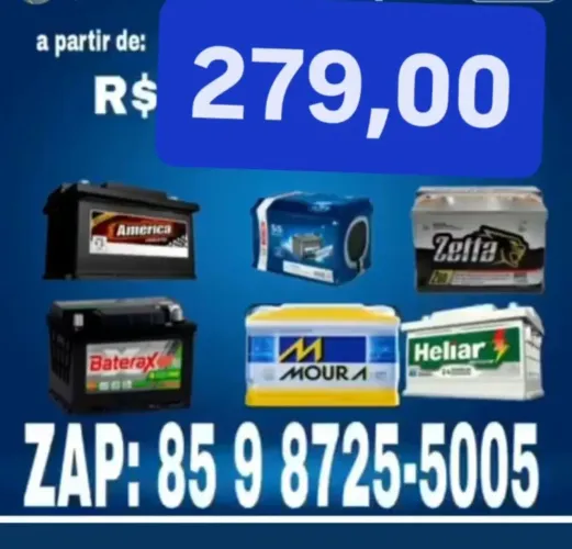 Baterias automotiva a partir de R$ 279,00