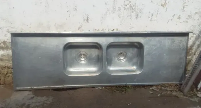 Pia de cozinha aço inox cuba dupla