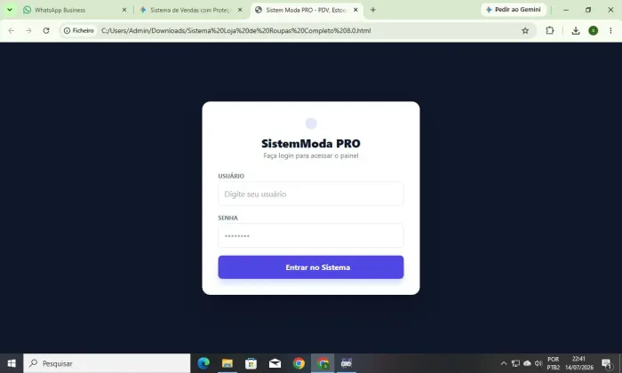 Sistema programa para loja de roupas completo