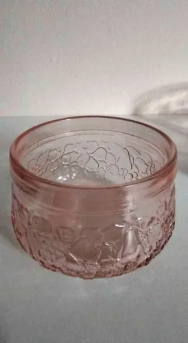 Conjunto 6 Tigelas de Sobremesa Cisper Rosa com Relevo de Frutas