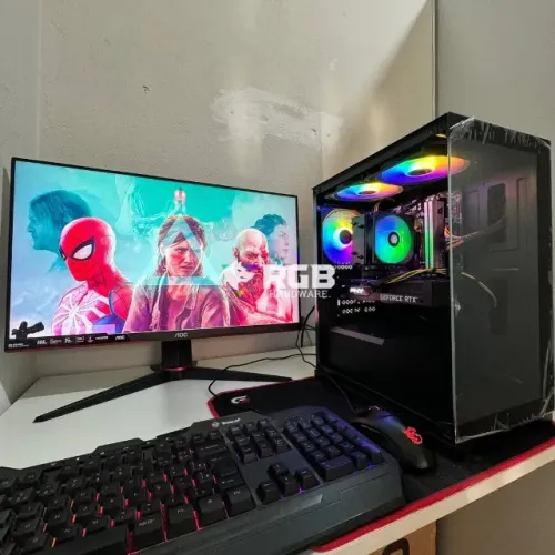 PC Gamer Ryzen 5 5600 RTX 3060 16GB RAM 480GB NVMe B450 Aquário Vidro