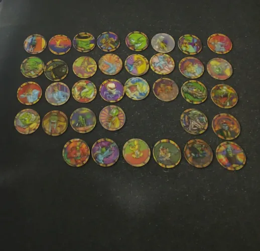 Coleção tazos maskara Elma chips