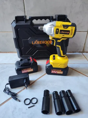 Kit Chave De Impacto 2 Bateria 21v 4ah Sem Fio Brushless Com Maleta E Acessorios