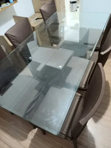 Mesa jantar de vidro temporado 6 lugares