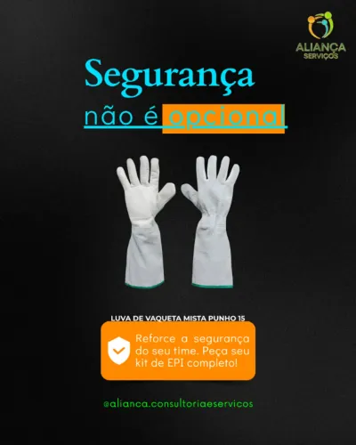 LUVA DE VAQUETA MISTA PUNHO 15