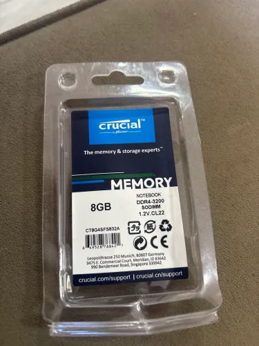 Memória RAM 8GB 3200mhz crucial