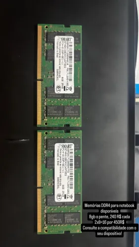 Memórias DDR4 para notebook