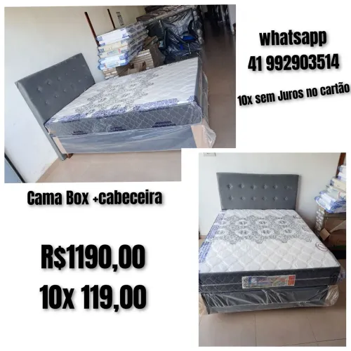 Cama box casal d65 com cabeceira novo ### 10x sem juros no cartão 